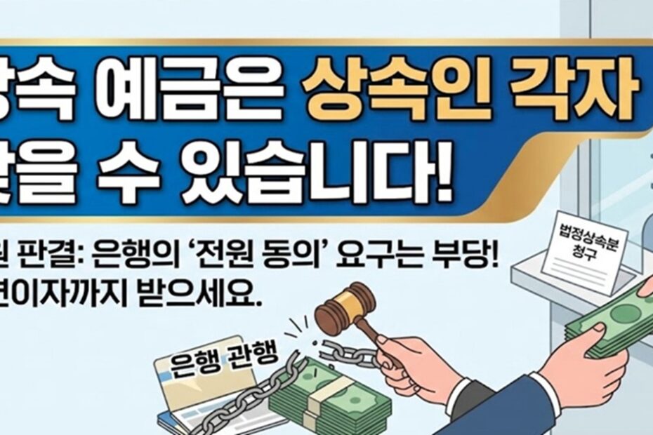 상속 예금은 상속인 각자 찾을 수 있습니다 - 은행 지급 거절 대응 및 판례 분석 썸네일
