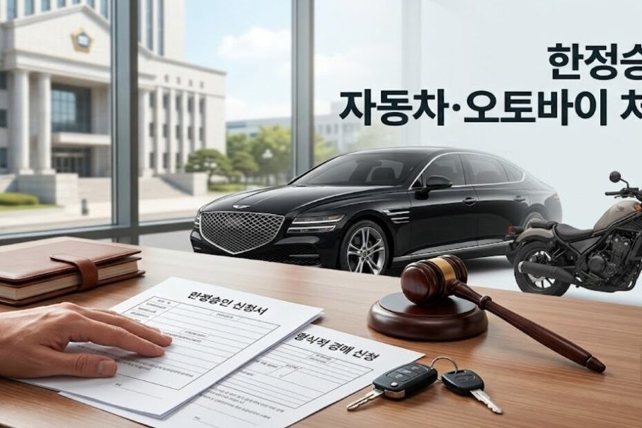 한정승인 후 자동차 및 오토바이 처리 방법과 관련 법률 서류